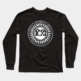 ICXI | Line Art | Black & White | Catholic | Christianity | Kingdom | Christ | Missal | Western Civilization | Medieval | Neoclassical Long Sleeve T-Shirt